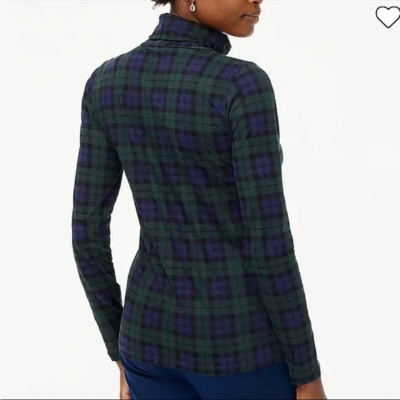 NWT J Crew Classic Tissue Turtleneck Blackwatch Plaid - Picture 3 of 9